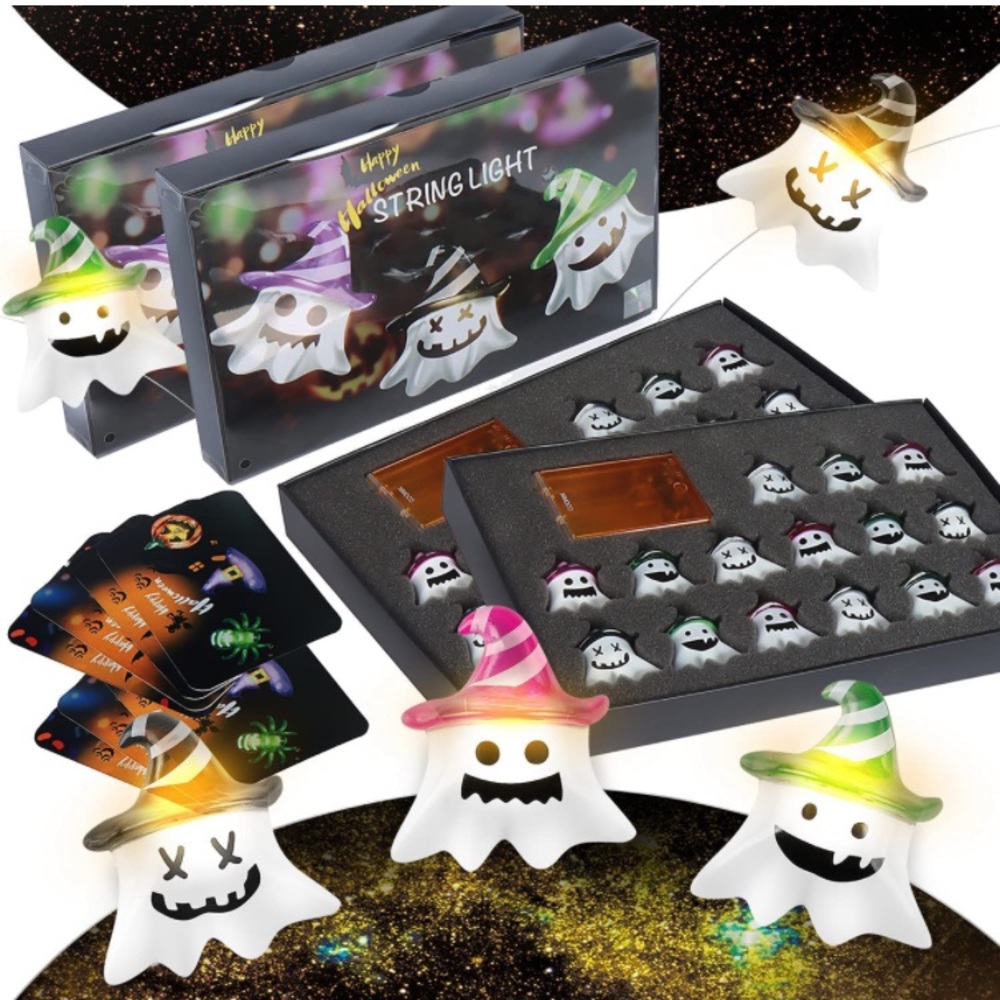 Halloween String Lights, 11Ft 30 LEDs Ghost